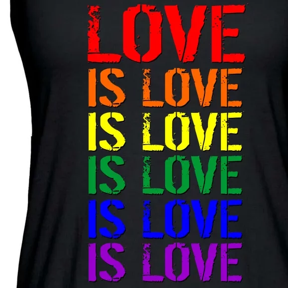 Love Is Love Rainbow Colors Ladies Essential Flowy Tank