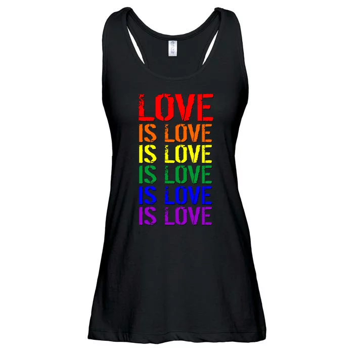 Love Is Love Rainbow Colors Ladies Essential Flowy Tank