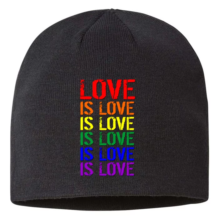 Love Is Love Rainbow Colors 8 1/2in Sustainable Knit Beanie