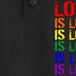 Love Is Love Rainbow Colors Dry Zone Grid Performance Polo