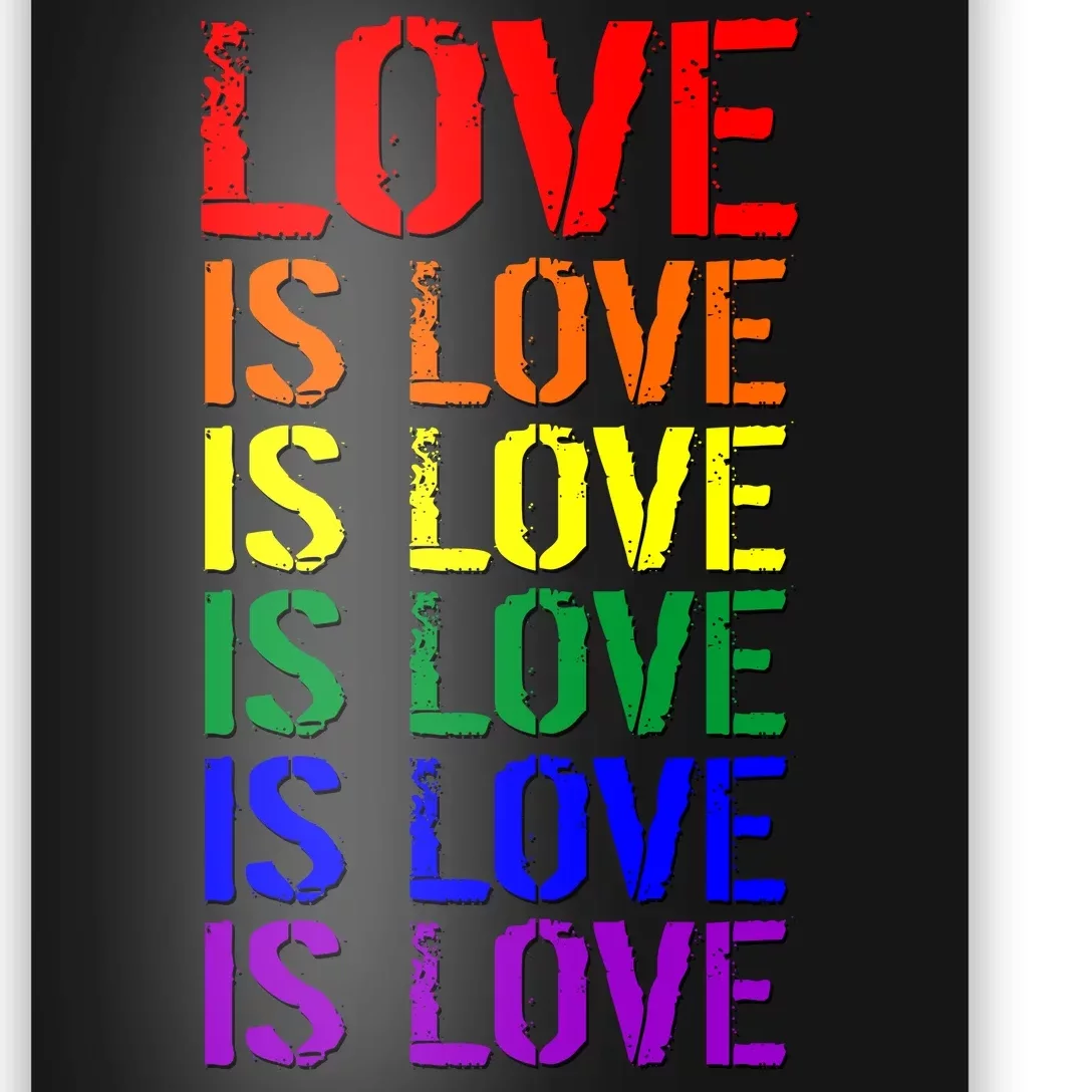 Love Is Love Rainbow Colors Poster