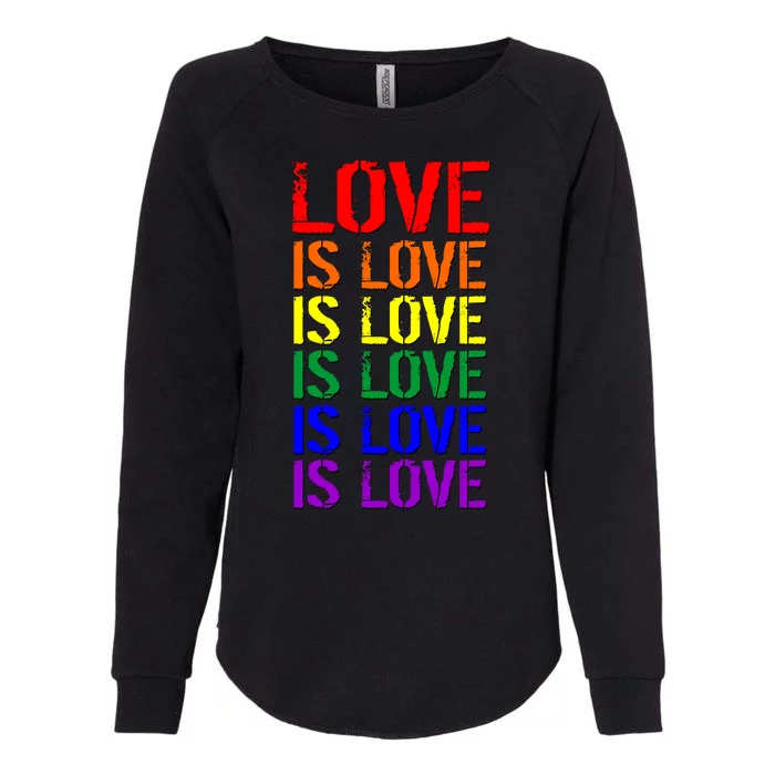 Love Is Love Rainbow Colors Womens California Wash Sweatshirt