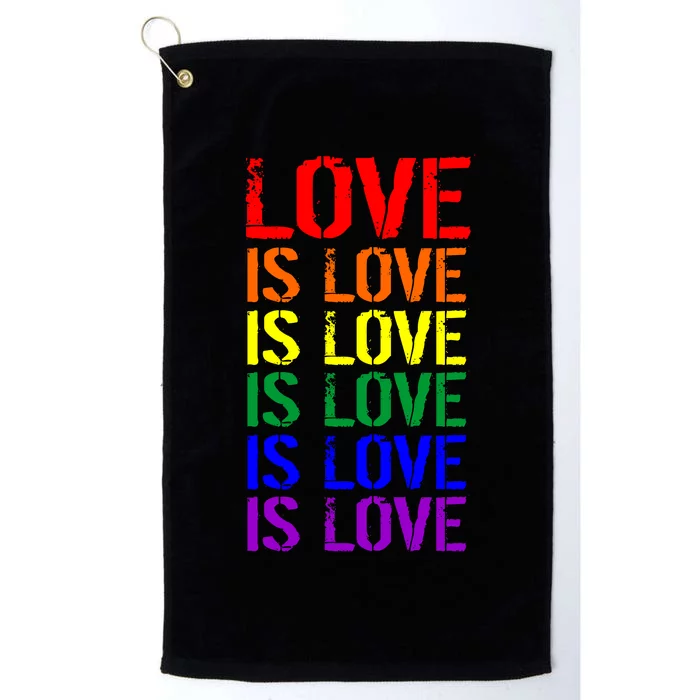 Love Is Love Rainbow Colors Platinum Collection Golf Towel