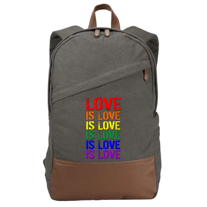 Love Is Love Rainbow Colors Cotton Canvas Backpack