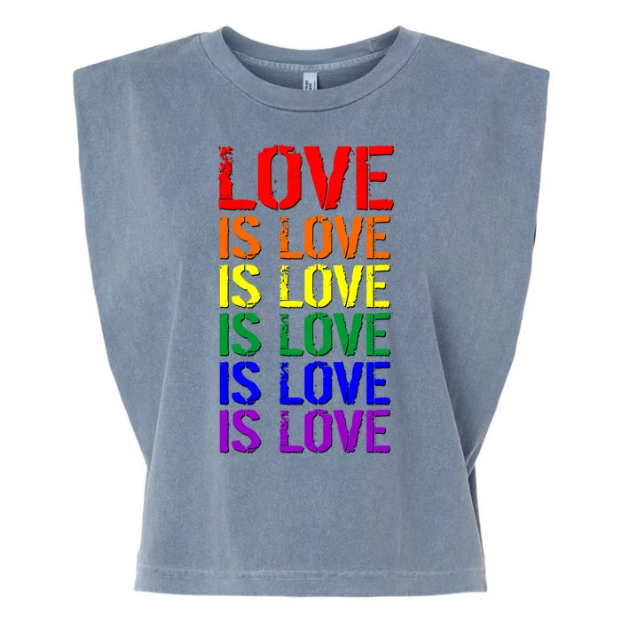 Love Is Love Rainbow Colors Garment-Dyed Women's Muscle Tee