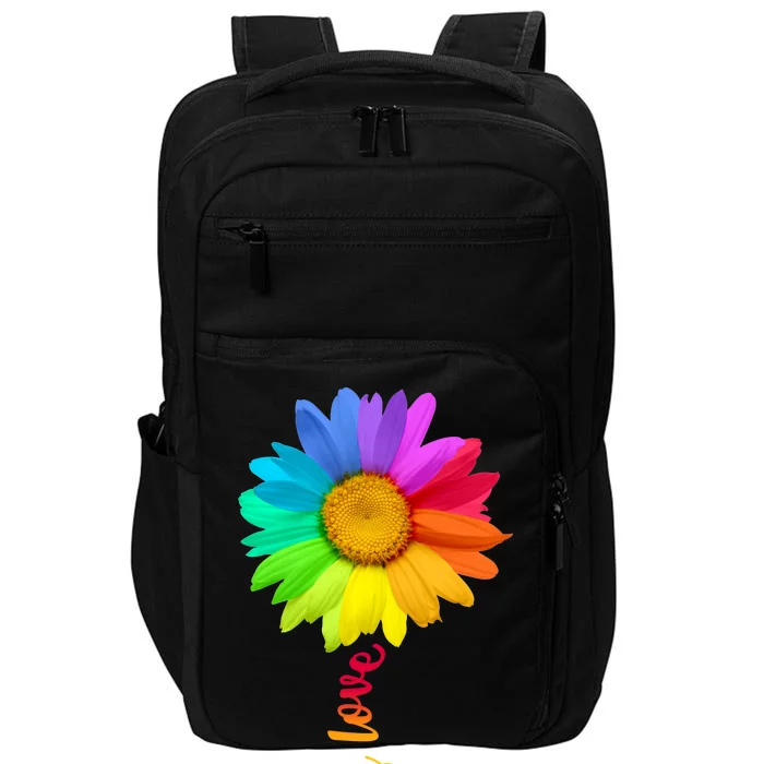 Love Is Lover LGBT Rainbow Flower Impact Tech Backpack