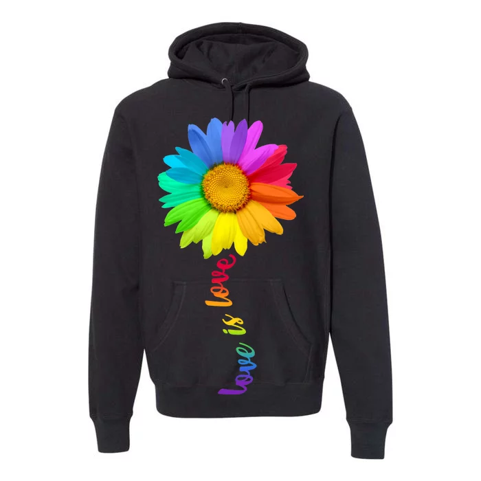 Love Is Lover LGBT Rainbow Flower Premium Hoodie