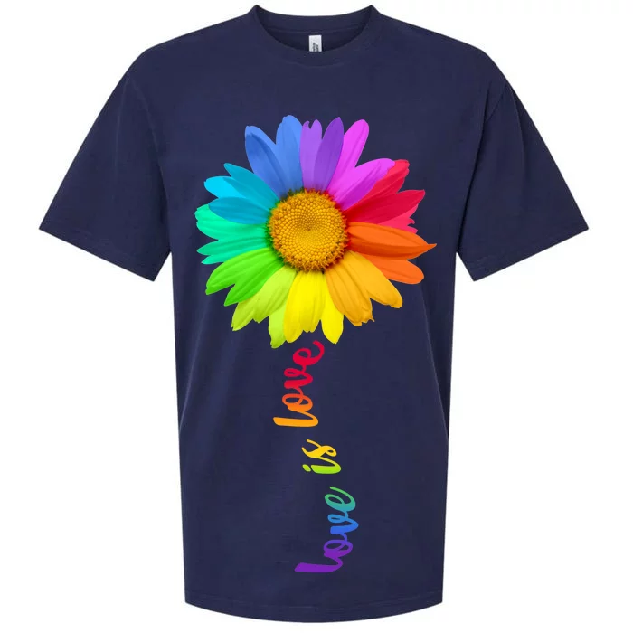 Love Is Lover LGBT Rainbow Flower Sueded Cloud Jersey T-Shirt