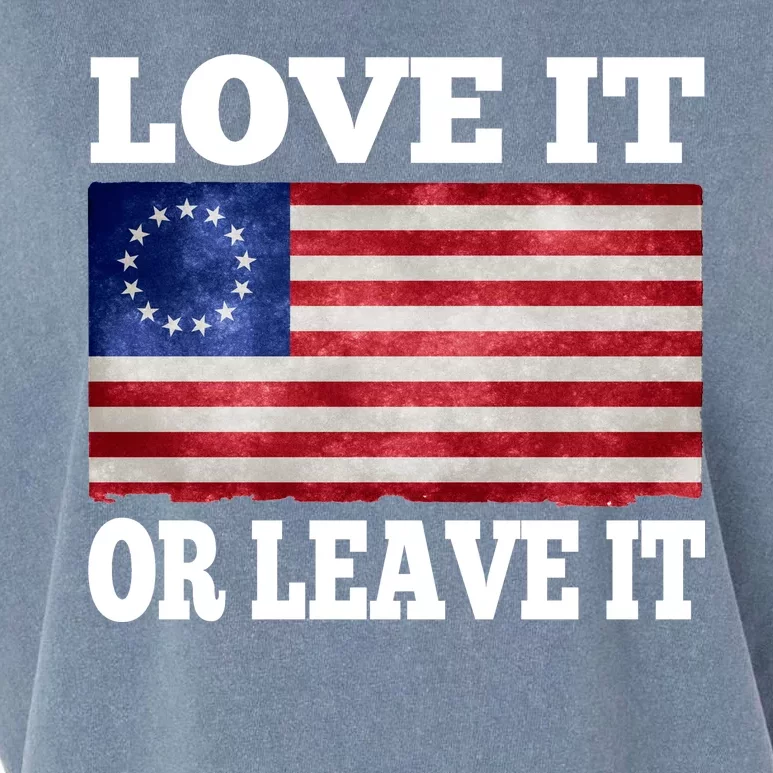 Love It Or Leave It Betsy Ross Flag Garment-Dyed Women's Muscle Tee