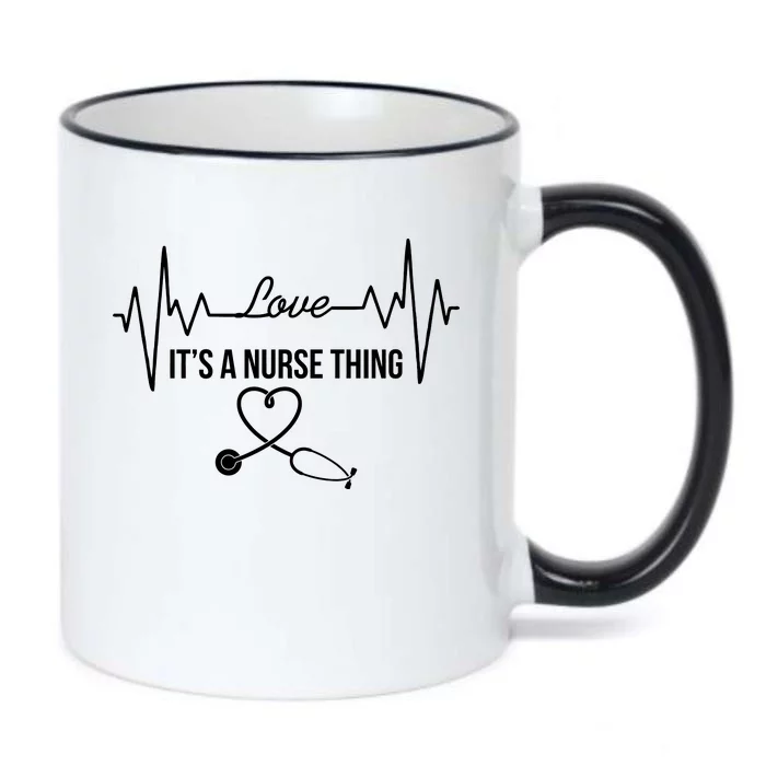 Love It's A Nurse Thing Stethoscop Heartbeat Heart Black Color Changing Mug