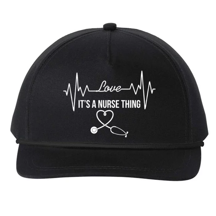 Love It's A Nurse Thing Stethoscop Heartbeat Heart Snapback Five-Panel Rope Hat