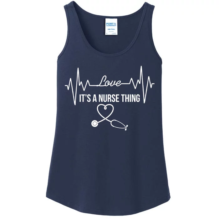 Love It's A Nurse Thing Stethoscop Heartbeat Heart Ladies Essential Tank