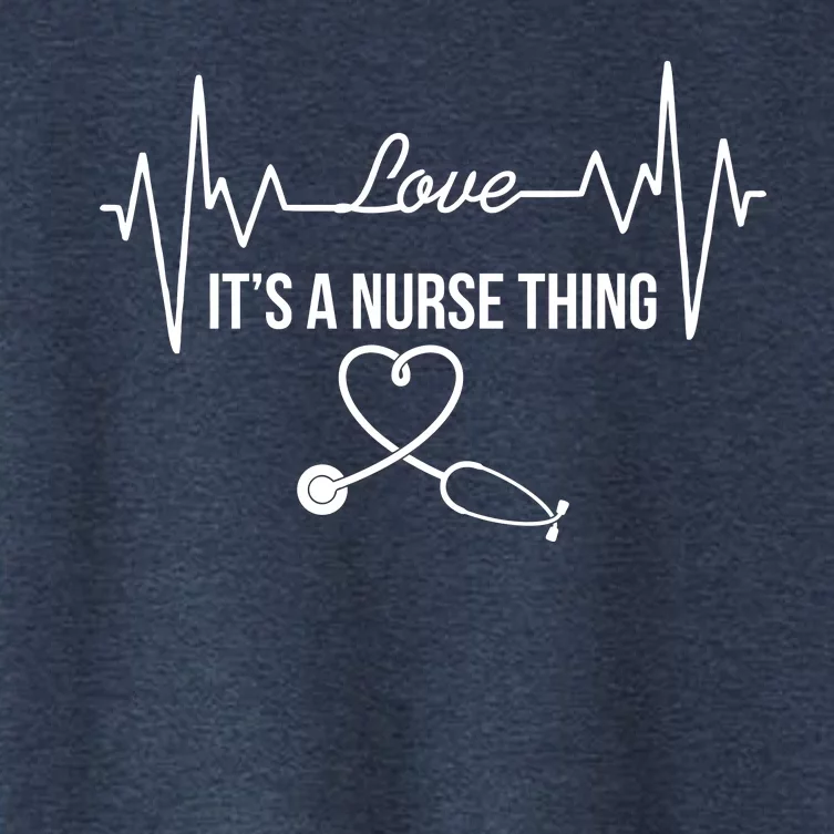 Love It's A Nurse Thing Stethoscop Heartbeat Heart Women's Crop Top Tee