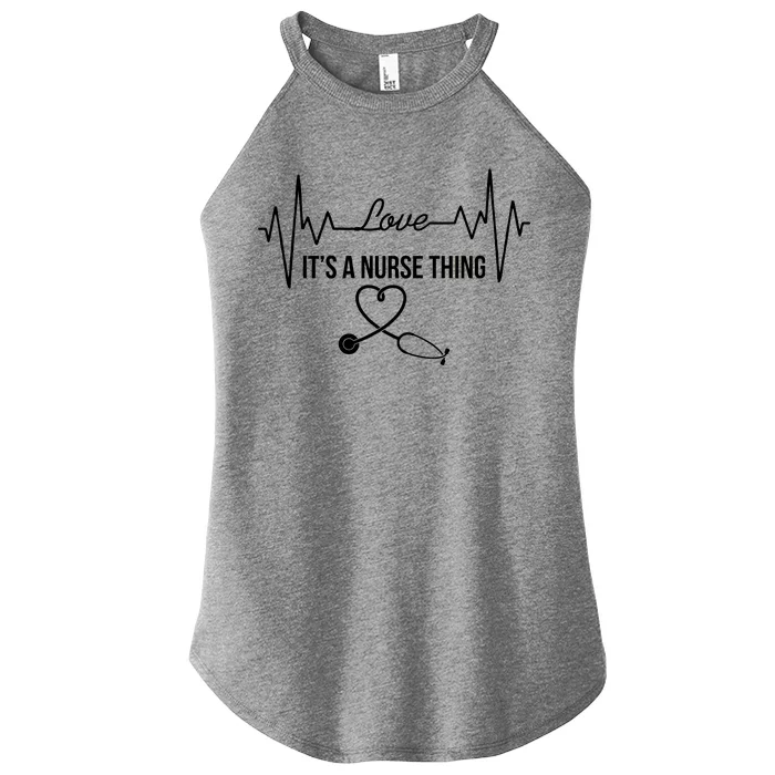 Love It's A Nurse Thing Stethoscop Heartbeat Heart Women’s Perfect Tri Rocker Tank