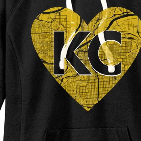 Love Kansas City Football Fan City Map Women's Fleece Hoodie