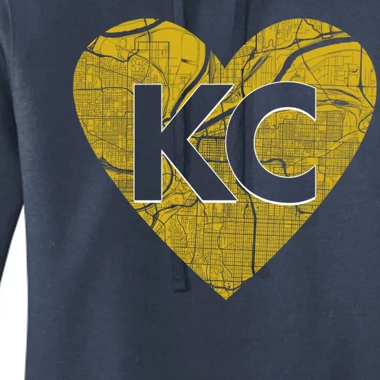 Love Kansas City Football Fan City Map Women's Pullover Hoodie