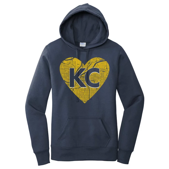 Love Kansas City Football Fan City Map Women's Pullover Hoodie