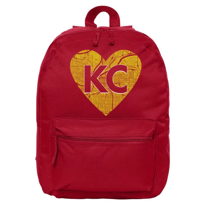 Love Kansas City Football Fan City Map 16 in Basic Backpack