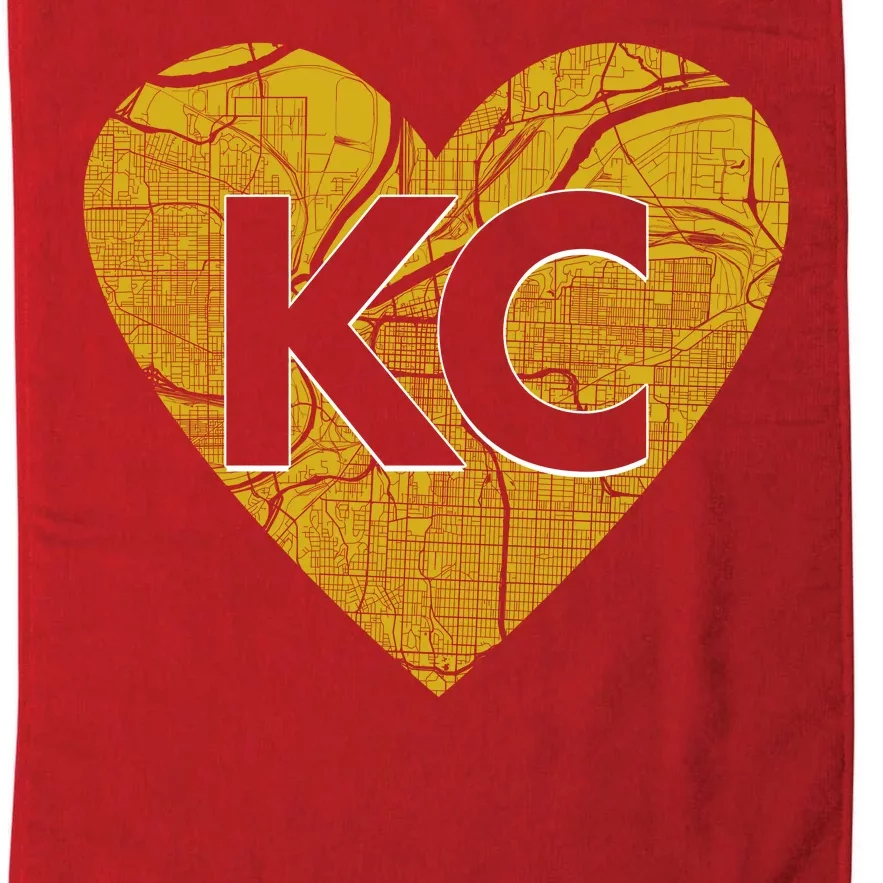 Love Kansas City Football Fan City Map Platinum Collection Golf Towel