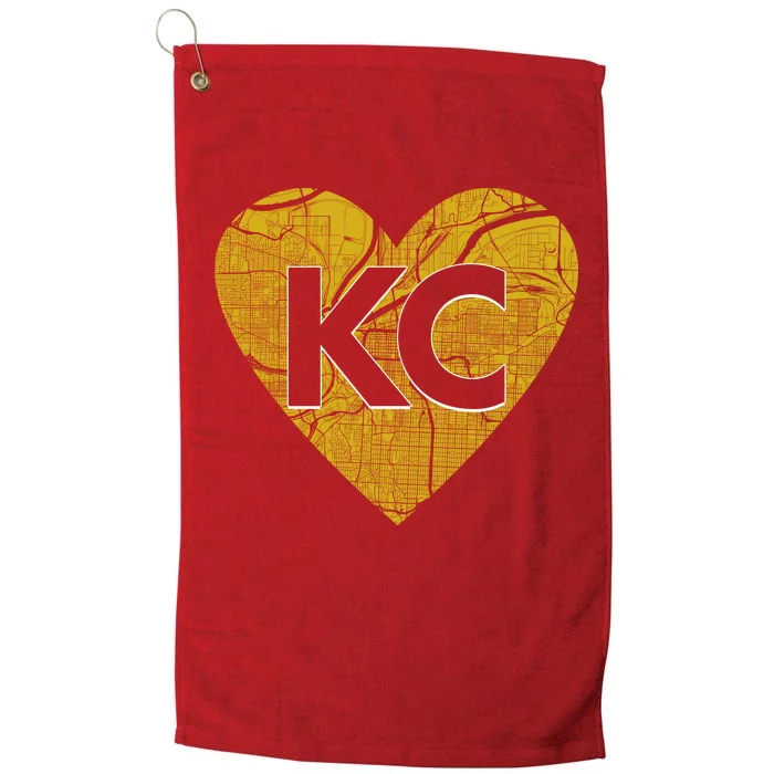 Love Kansas City Football Fan City Map Platinum Collection Golf Towel