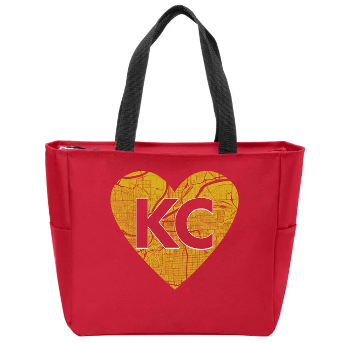 Love Kansas City Football Fan City Map Zip Tote Bag