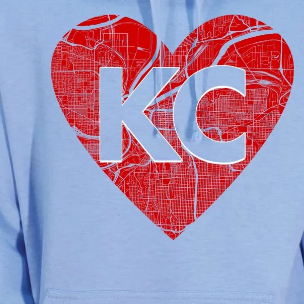 Love Kansas City Football Fan City Map Unisex Surf Hoodie