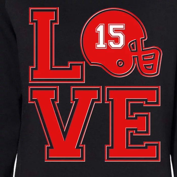 Love Kansas City KC Football No15 Mahomes Fan Womens California Wash Sweatshirt