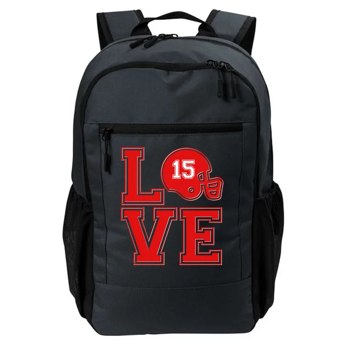 Love Kansas City KC Football No15 Mahomes Fan Daily Commute Backpack