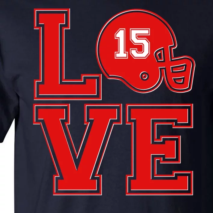 Love Kansas City KC Football No15 Mahomes Fan Tall T-Shirt