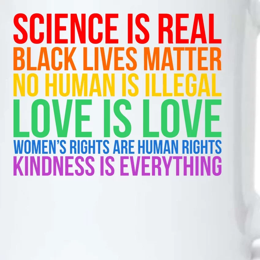 Love Kindness Science Black Lives LGBT Equality Black Color Changing Mug