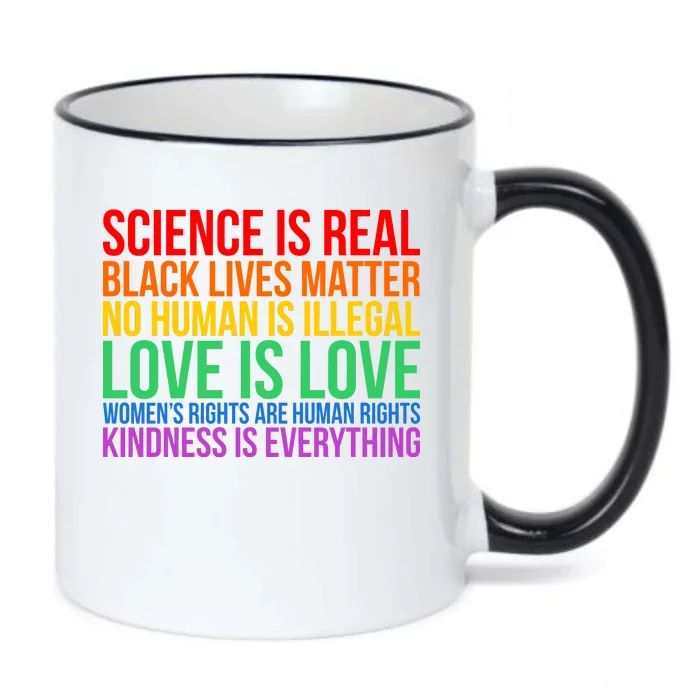 Love Kindness Science Black Lives LGBT Equality Black Color Changing Mug