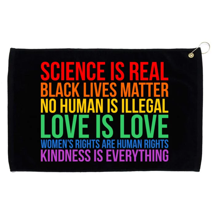 Love Kindness Science Black Lives LGBT Equality Grommeted Golf Towel