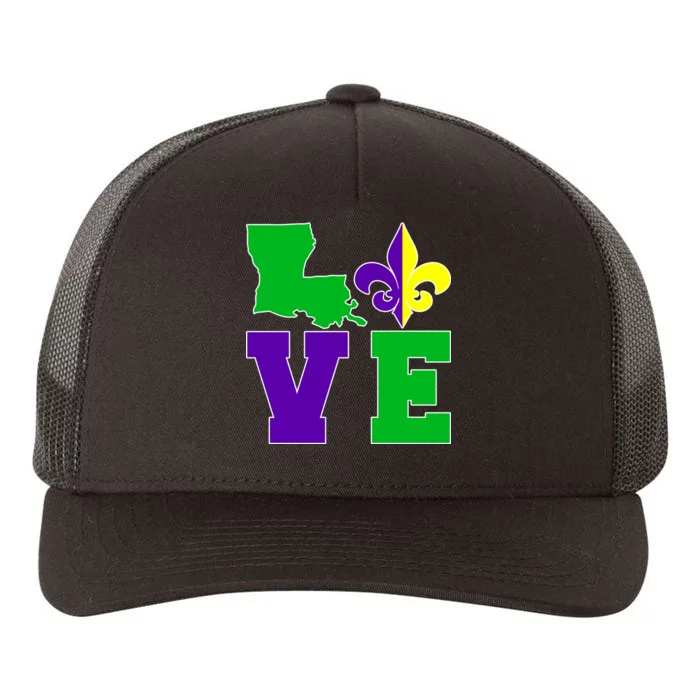 Love Mardi Gras Louisiana Yupoong Adult 5-Panel Trucker Hat