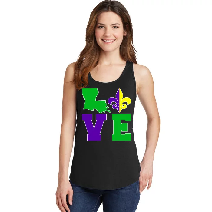 Love Mardi Gras Louisiana Ladies Essential Tank