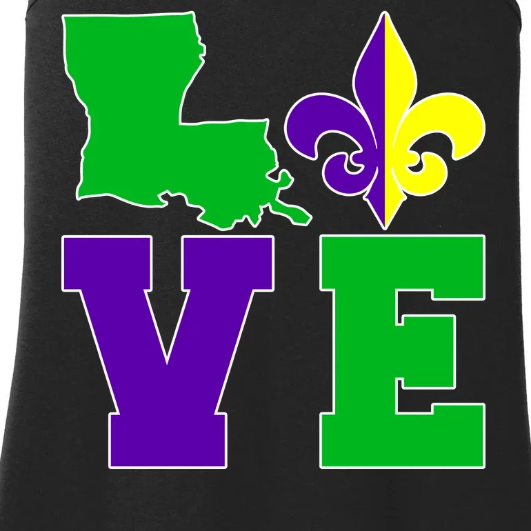 Love Mardi Gras Louisiana Ladies Essential Tank