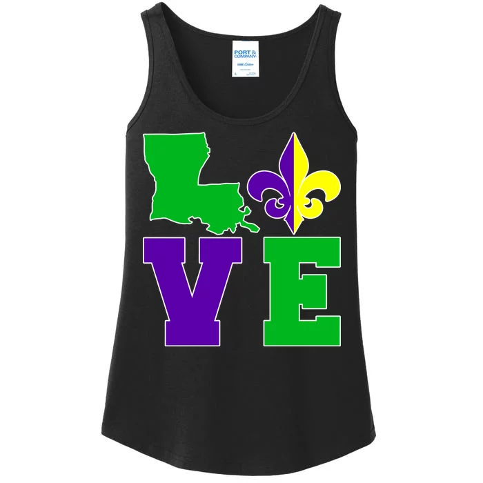 Love Mardi Gras Louisiana Ladies Essential Tank