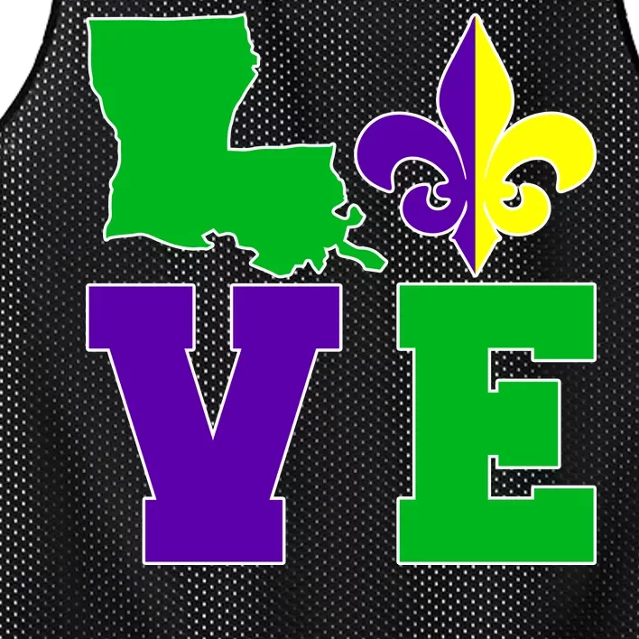 Love Mardi Gras Louisiana Mesh Reversible Basketball Jersey Tank