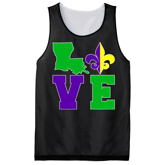 Love Mardi Gras Louisiana Mesh Reversible Basketball Jersey Tank