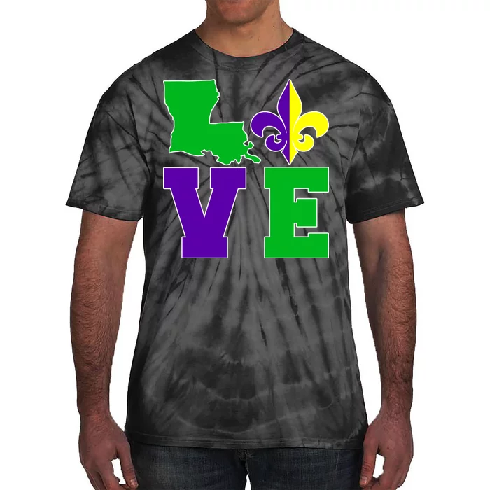 Love Mardi Gras Louisiana Tie-Dye T-Shirt