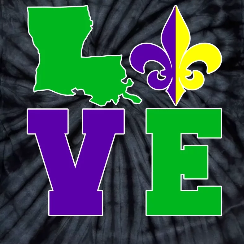 Love Mardi Gras Louisiana Tie-Dye T-Shirt