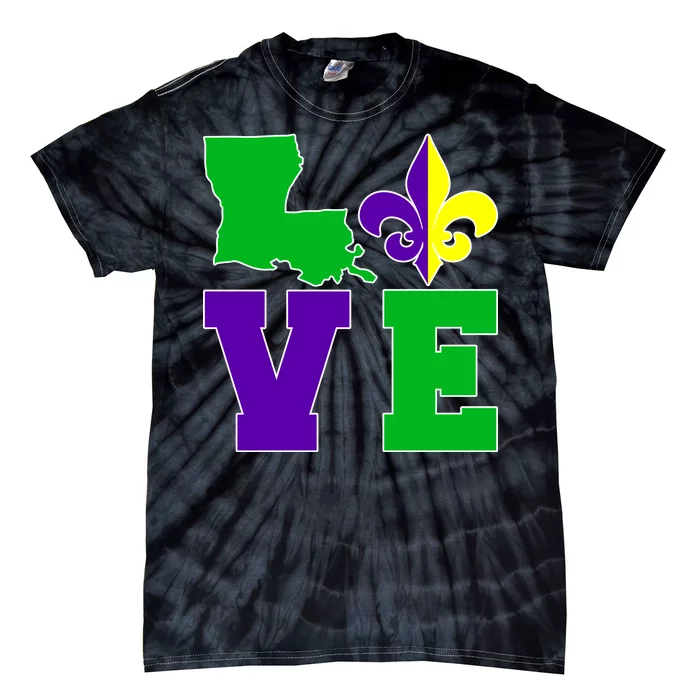 Love Mardi Gras Louisiana Tie-Dye T-Shirt