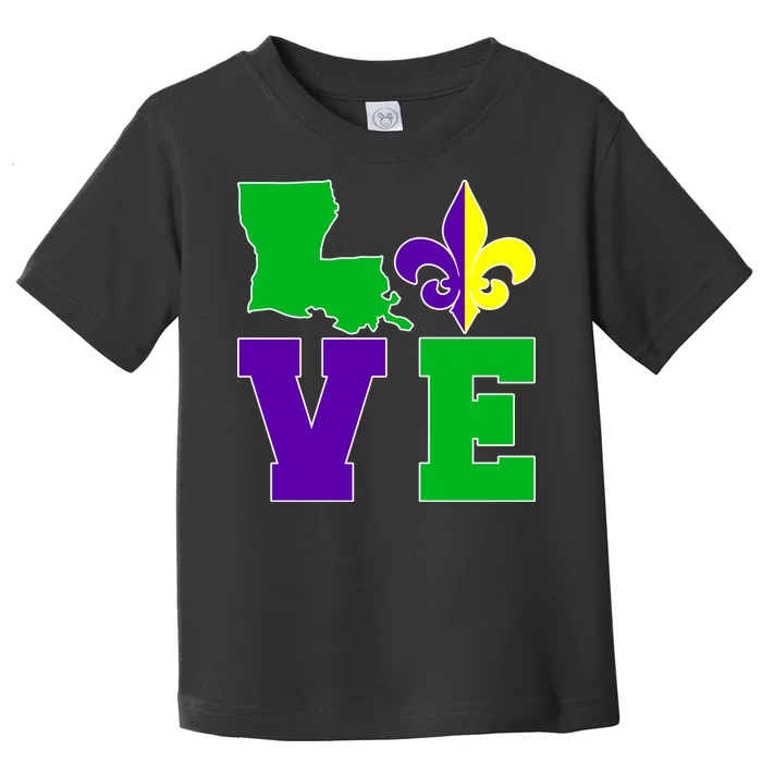 Love Mardi Gras Louisiana Toddler T-Shirt