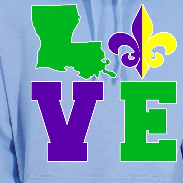 Love Mardi Gras Louisiana Unisex Surf Hoodie