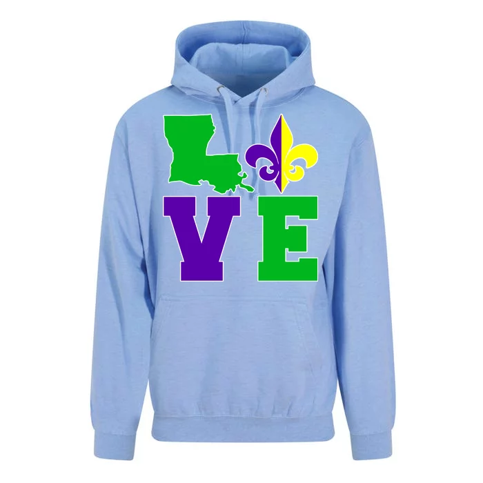 Love Mardi Gras Louisiana Unisex Surf Hoodie