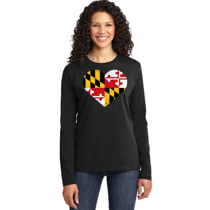 Love Maryland Ladies Long Sleeve Shirt