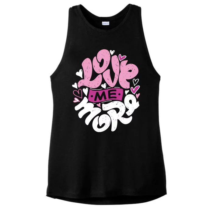 Love Me More Cute Hearts Ladies Tri-Blend Wicking Tank