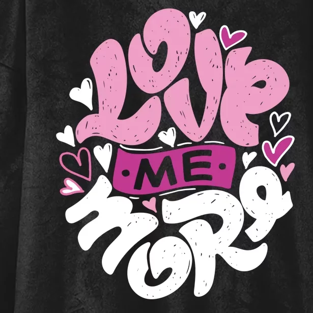 Love Me More Cute Hearts Hooded Wearable Blanket