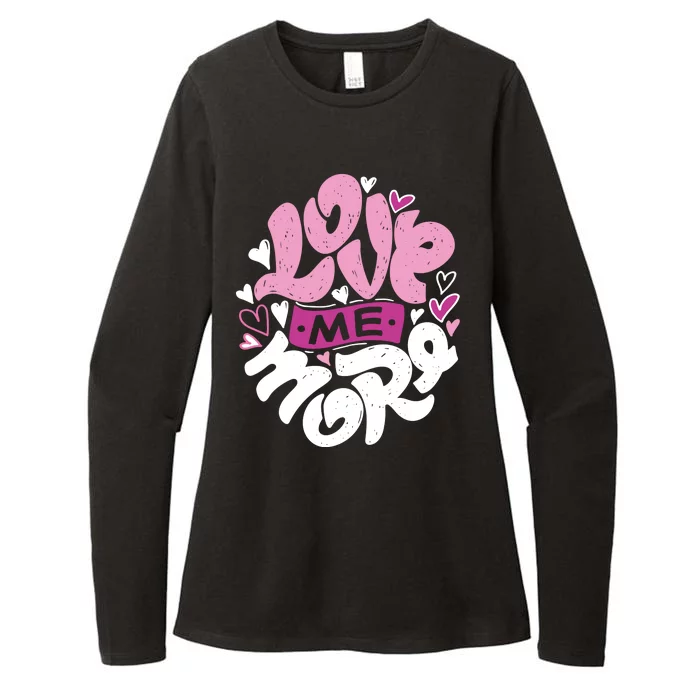 Love Me More Cute Hearts Womens CVC Long Sleeve Shirt