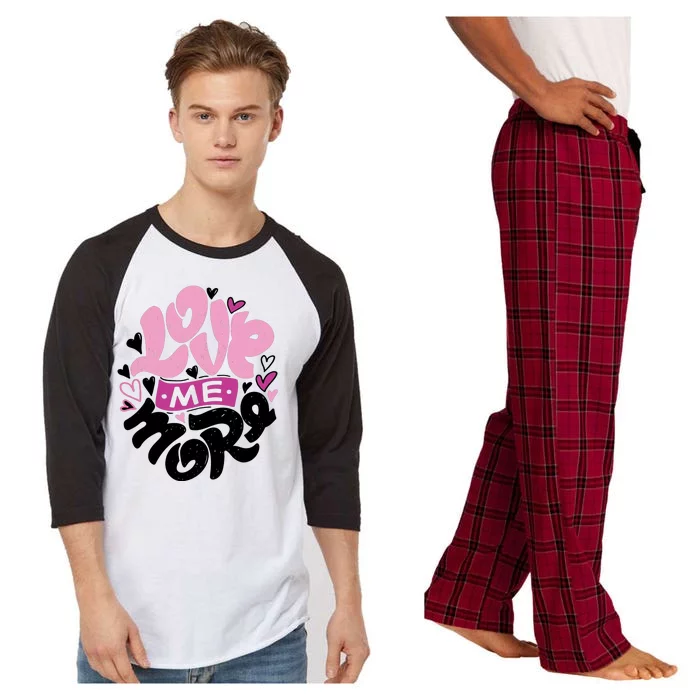 Love Me More Cute Hearts Raglan Sleeve Pajama Set