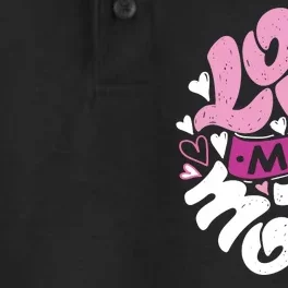 Love Me More Cute Hearts Dry Zone Grid Performance Polo